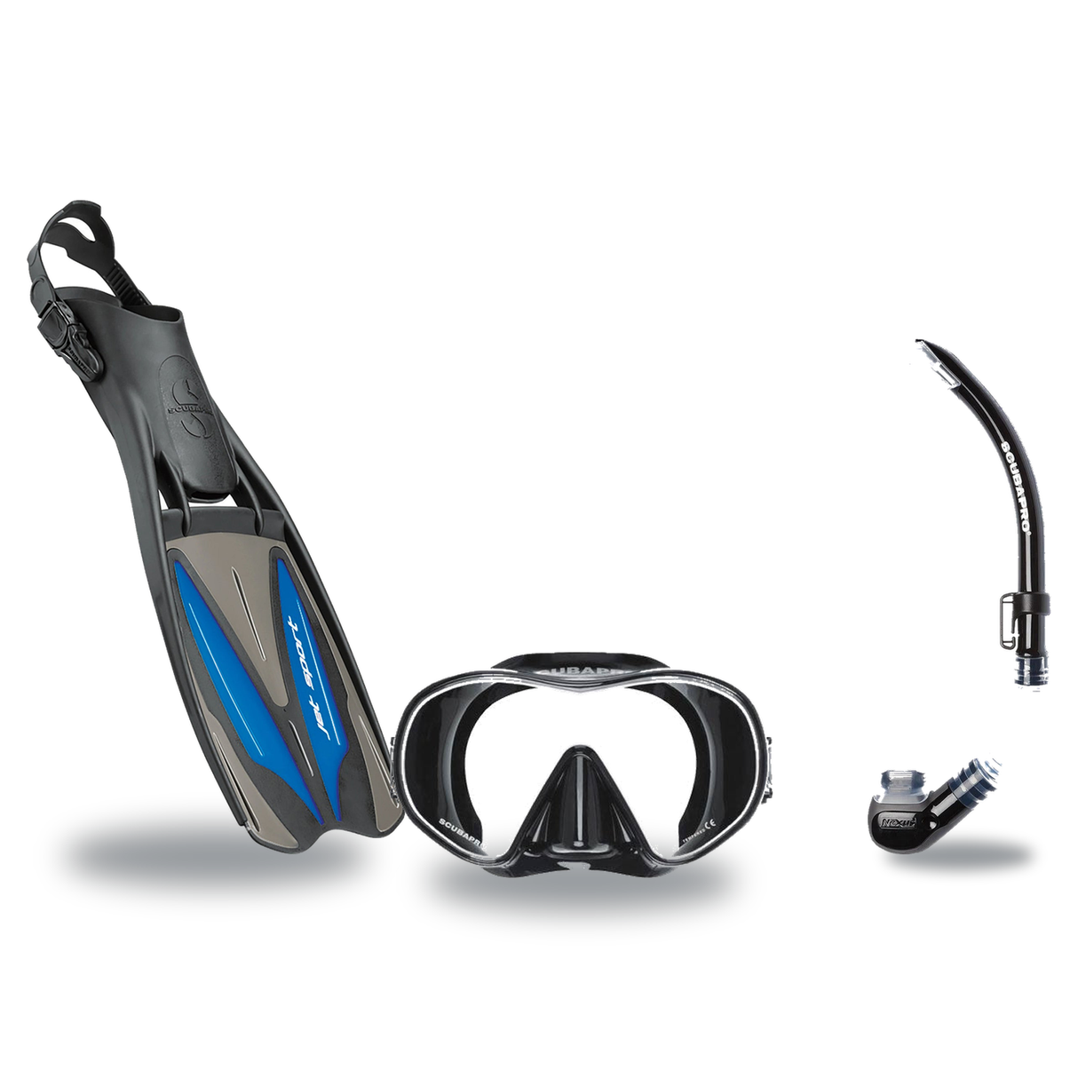 Scubapro Mask Fin Snorkel Package – Crystal Vu Plus Purge, Crystal Vu Plus or Solo Frameless Mask + Nexus Purge Valve Snorke…