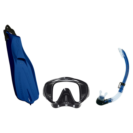 Scubapro Mask Fin Snorkel Package – Flux Single Lens, Frameless or Gorilla Frameless Mask + Nexus Purge Valve Snorkel + GO T…