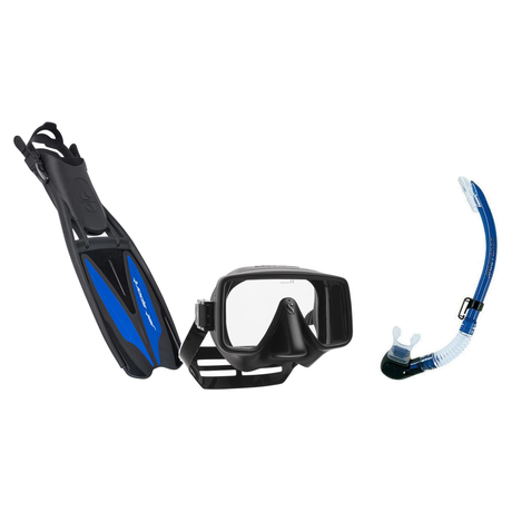 Scubapro Mask Fin Snorkel Package – Flux Single Lens, Frameless or Gorilla Frameless Mask + Nexus Purge Valve Snorkel + GO T…
