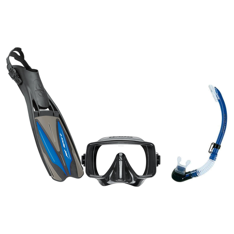 Scubapro Mask Fin Snorkel Package – Flux Single Lens, Frameless or Gorilla Frameless Mask + Nexus Purge Valve Snorkel + GO T…