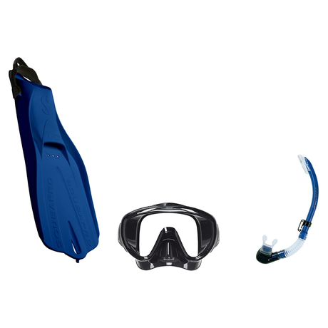 Scubapro Mask Fin Snorkel Package – Frameless, Gorilla Frameless or Flux Single Lens Mask + Nexus Purge Valve Snorkel + GO T…