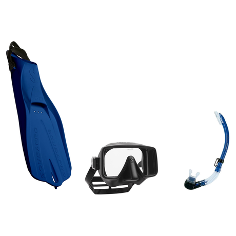Scubapro Mask Fin Snorkel Package – Frameless, Gorilla Frameless or Flux Single Lens Mask + Nexus Purge Valve Snorkel + GO T…