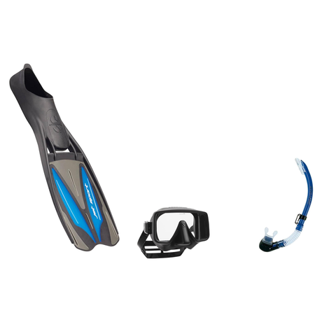 Scubapro Mask Fin Snorkel Package – Frameless, Gorilla Frameless or Flux Single Lens Mask + Nexus Purge Valve Snorkel + GO T…