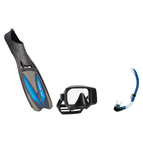 Scubapro Mask Fin Snorkel Package – Frameless, Gorilla Frameless or Flux Single Lens Mask + Nexus Purge Valve Snorkel + GO T…