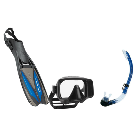 Scubapro Mask Fin Snorkel Package – Frameless, Gorilla Frameless or Flux Single Lens Mask + Nexus Purge Valve Snorkel + GO T…