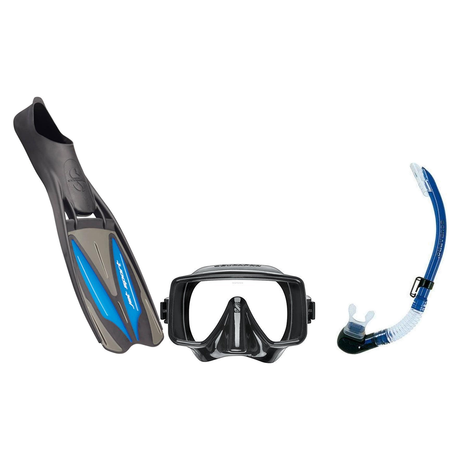 Scubapro Mask Fin Snorkel Package – Frameless, Gorilla Frameless or Flux Single Lens Mask + Nexus Purge Valve Snorkel + GO T…