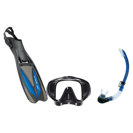 Scubapro Mask Fin Snorkel Package – Frameless, Gorilla Frameless or Flux Single Lens Mask + Nexus Purge Valve Snorkel + GO T…