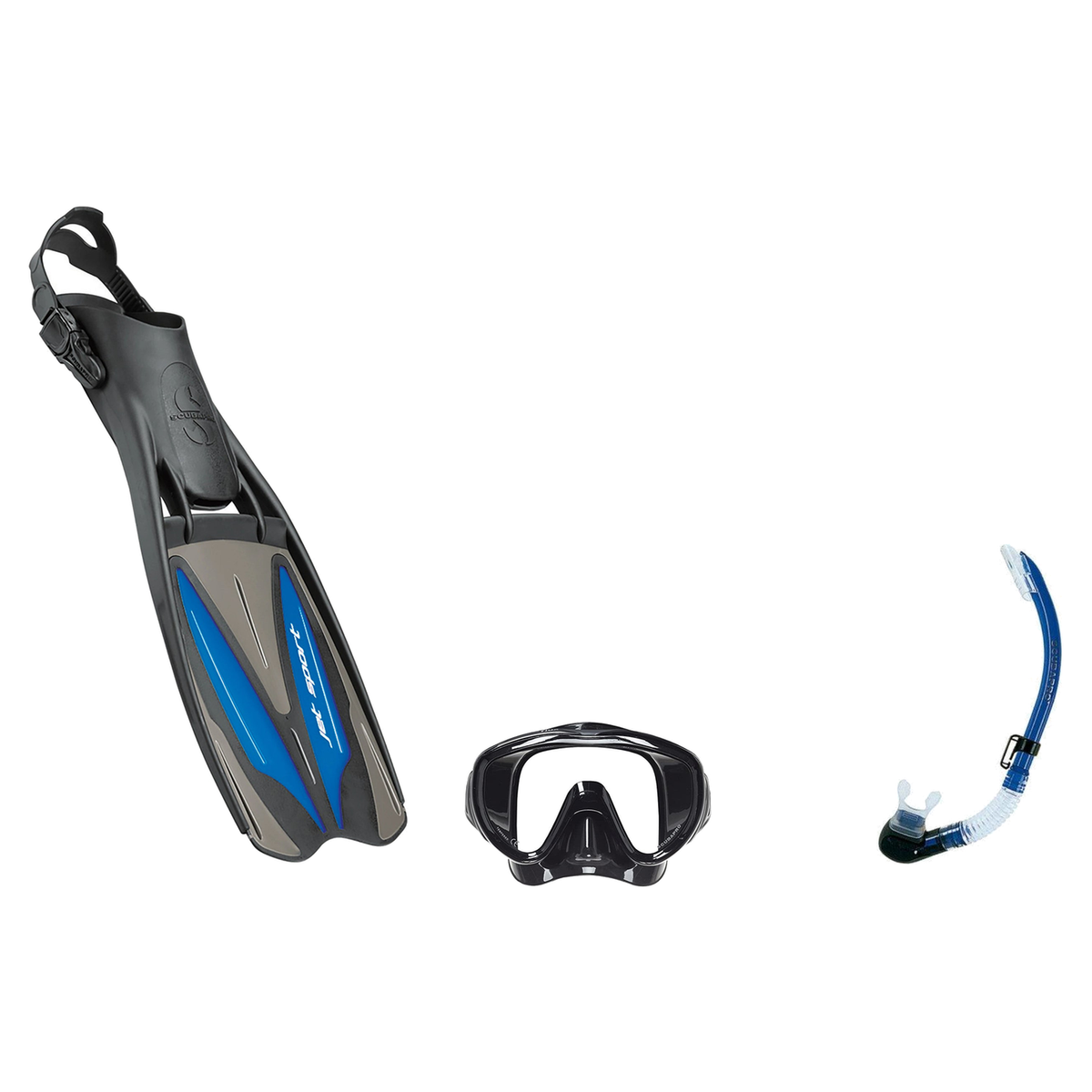 Scubapro Mask Fin Snorkel Package – Frameless, Gorilla Frameless or Flux Single Lens Mask + Nexus Purge Valve Snorkel + GO T…