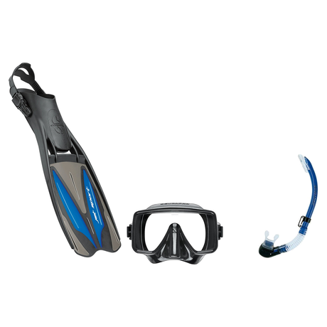 Scubapro Mask Fin Snorkel Package – Frameless, Gorilla Frameless or Flux Single Lens Mask + Nexus Purge Valve Snorkel + GO T…