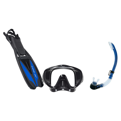 Scubapro Mask Fin Snorkel Package – Frameless, Gorilla Frameless or Flux Single Lens Mask + Nexus Purge Valve Snorkel + GO T…