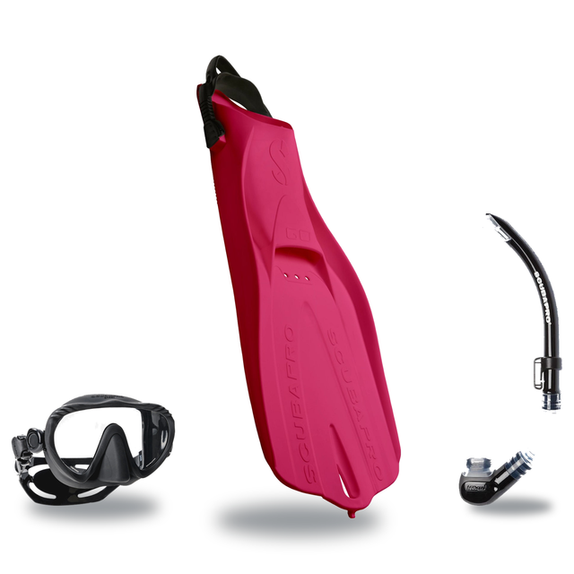 Scubapro Mask Fin Snorkel Package – Ghost, Spectra or Spectra Mini Mask + Nexus Purge Valve Snorkel + GO Travel Fins — inclu…