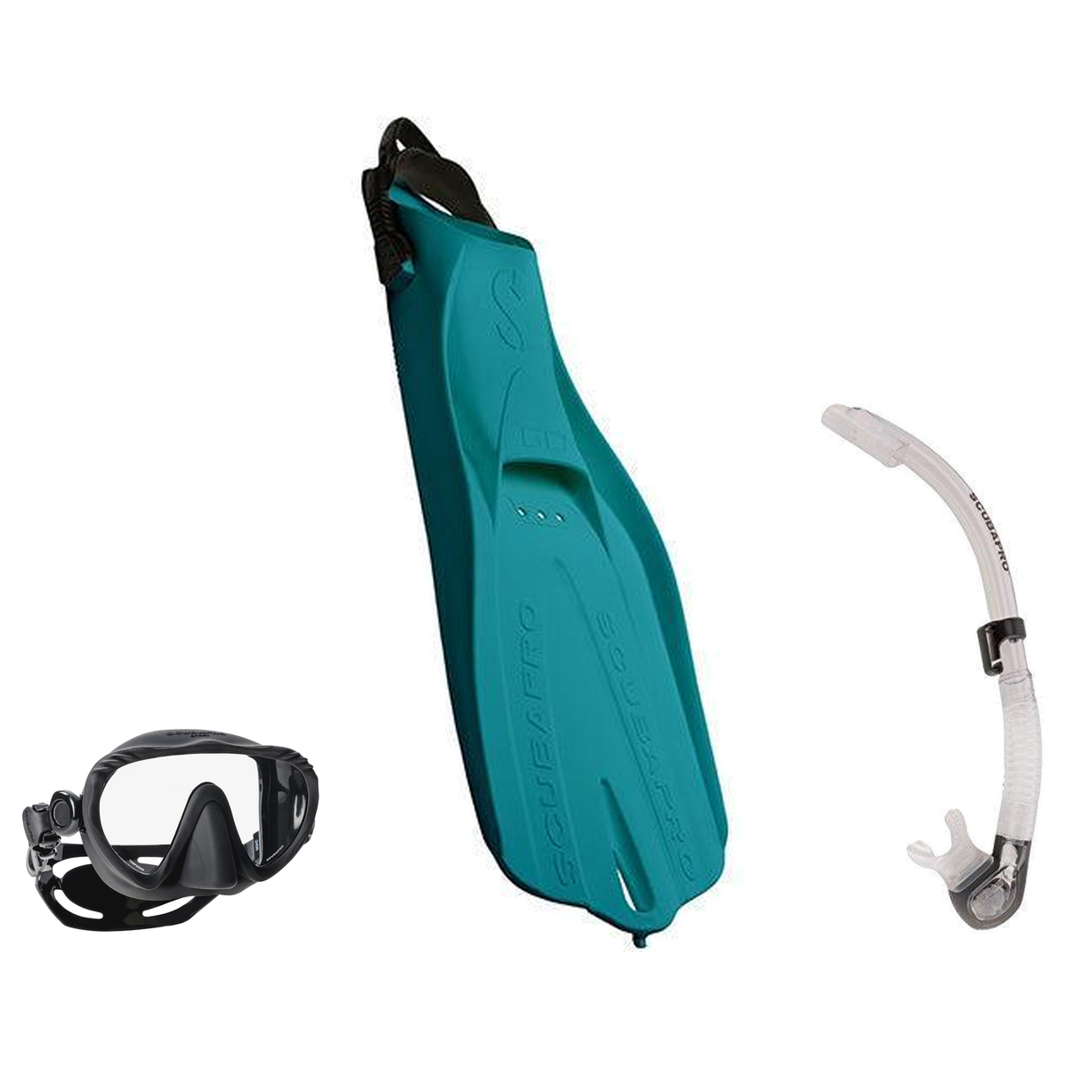 Scubapro Mask Fin Snorkel Package – Ghost, Spectra or Spectra Mini Mask + Nexus Purge Valve Snorkel + GO Travel Fins — inclu…