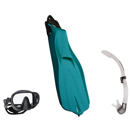 Scubapro Mask Fin Snorkel Package – Ghost, Spectra or Spectra Mini Mask + Nexus Purge Valve Snorkel + GO Travel Fins — inclu…