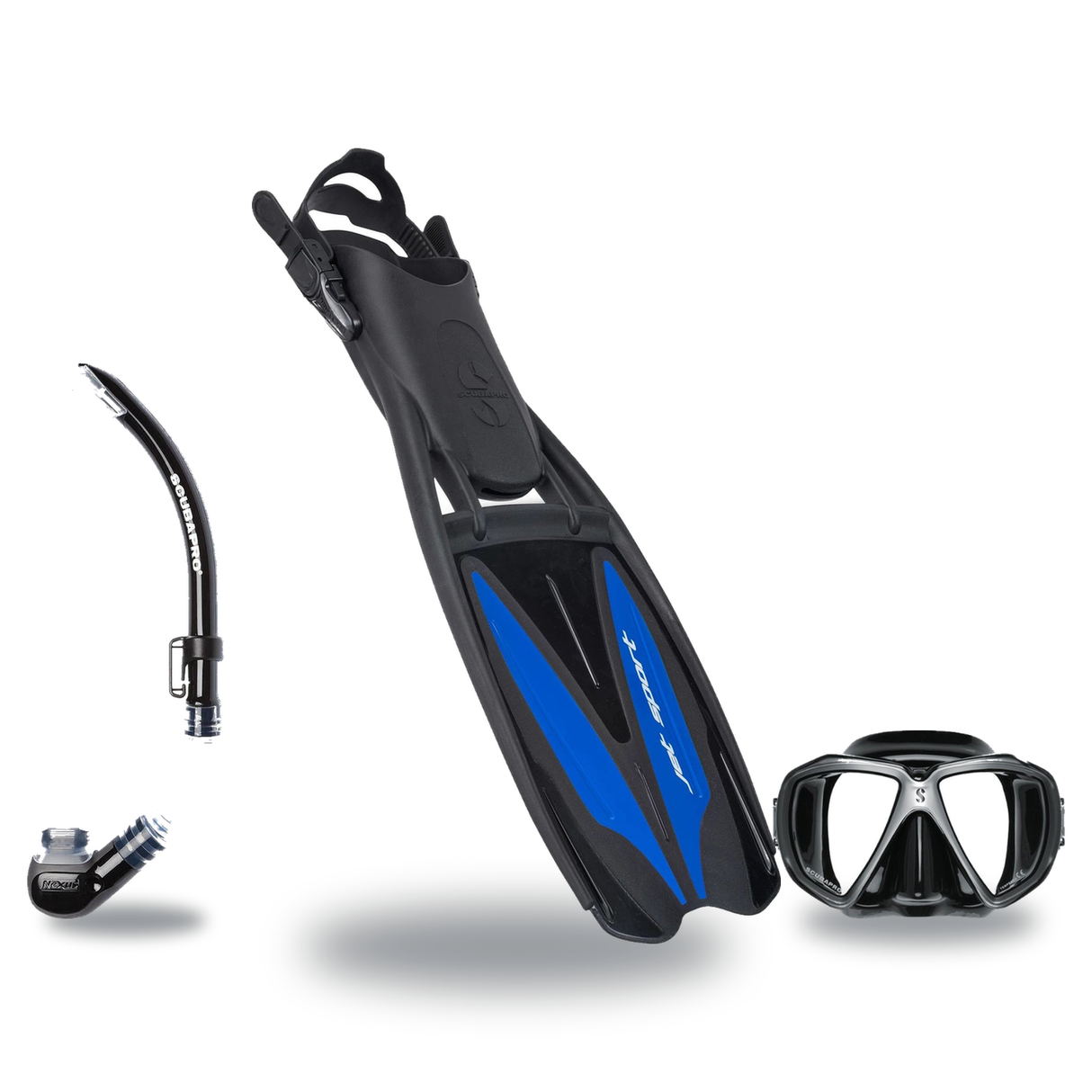 Scubapro Mask Fin Snorkel Package – Ghost, Spectra or Spectra Mini Mask + Nexus Purge Valve Snorkel + GO Travel Fins — Spect…