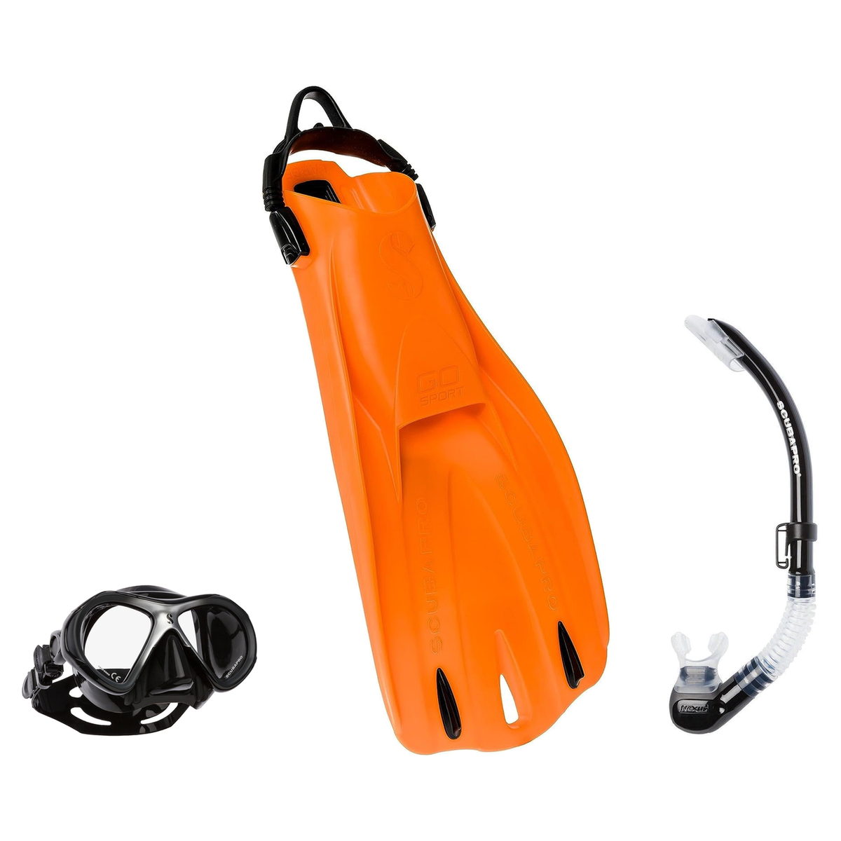 Scubapro Mask Fin Snorkel Package – Zoom, Spectra or Spectra Mini Mask + Nexus Purge Valve Snorkel + GO Sport Open Heel Fins…