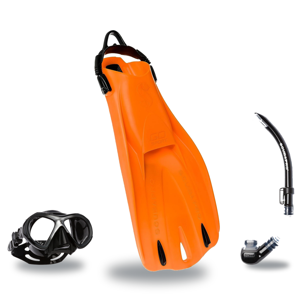 Scubapro Mask Fin Snorkel Package – Zoom, Spectra or Spectra Mini Mask + Nexus Purge Valve Snorkel + GO Sport Open Heel Fins…