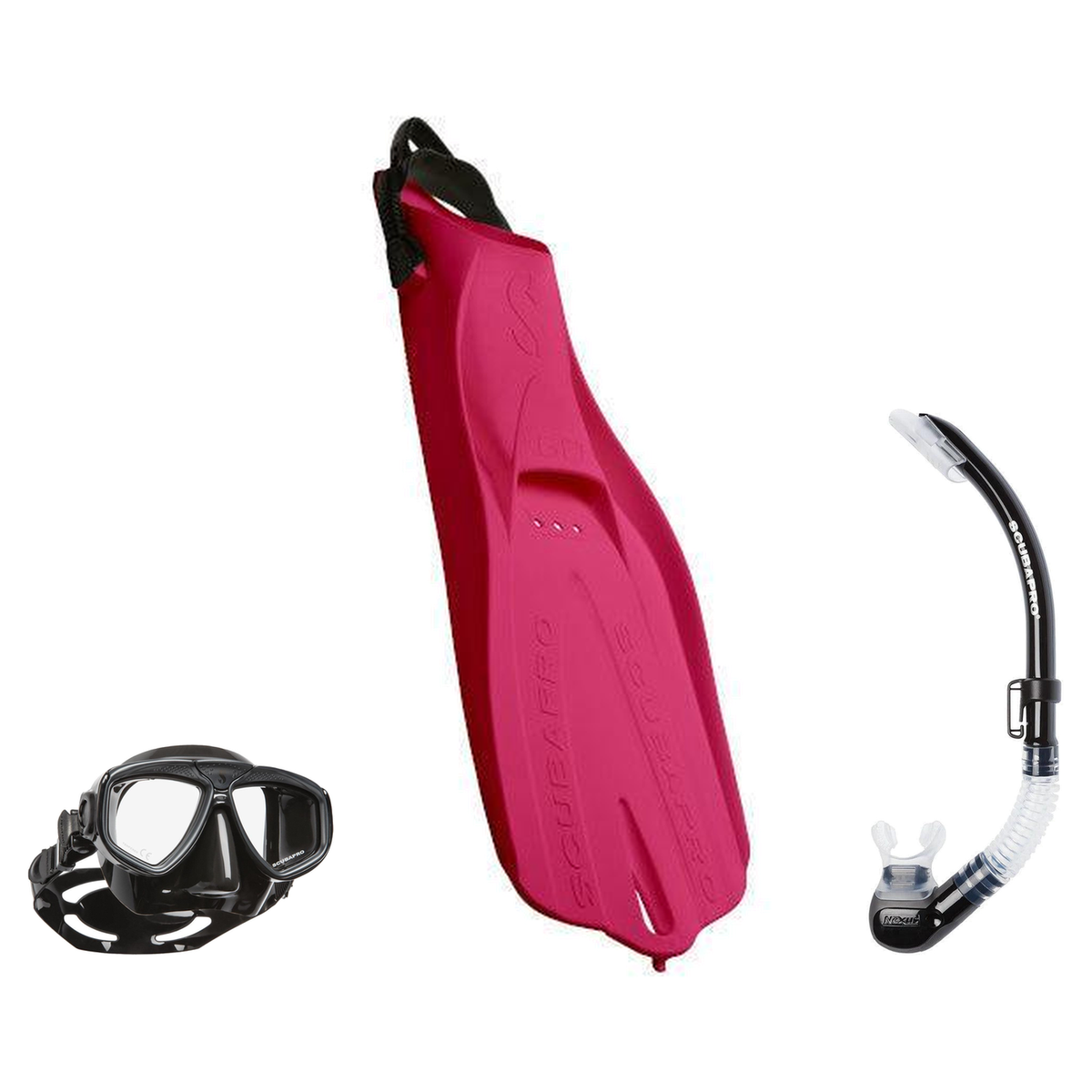 Scubapro Mask Fin Snorkel Package – Zoom, Spectra or Spectra Mini Mask + Nexus Purge Valve Snorkel + GO Sport Open Heel Fins…