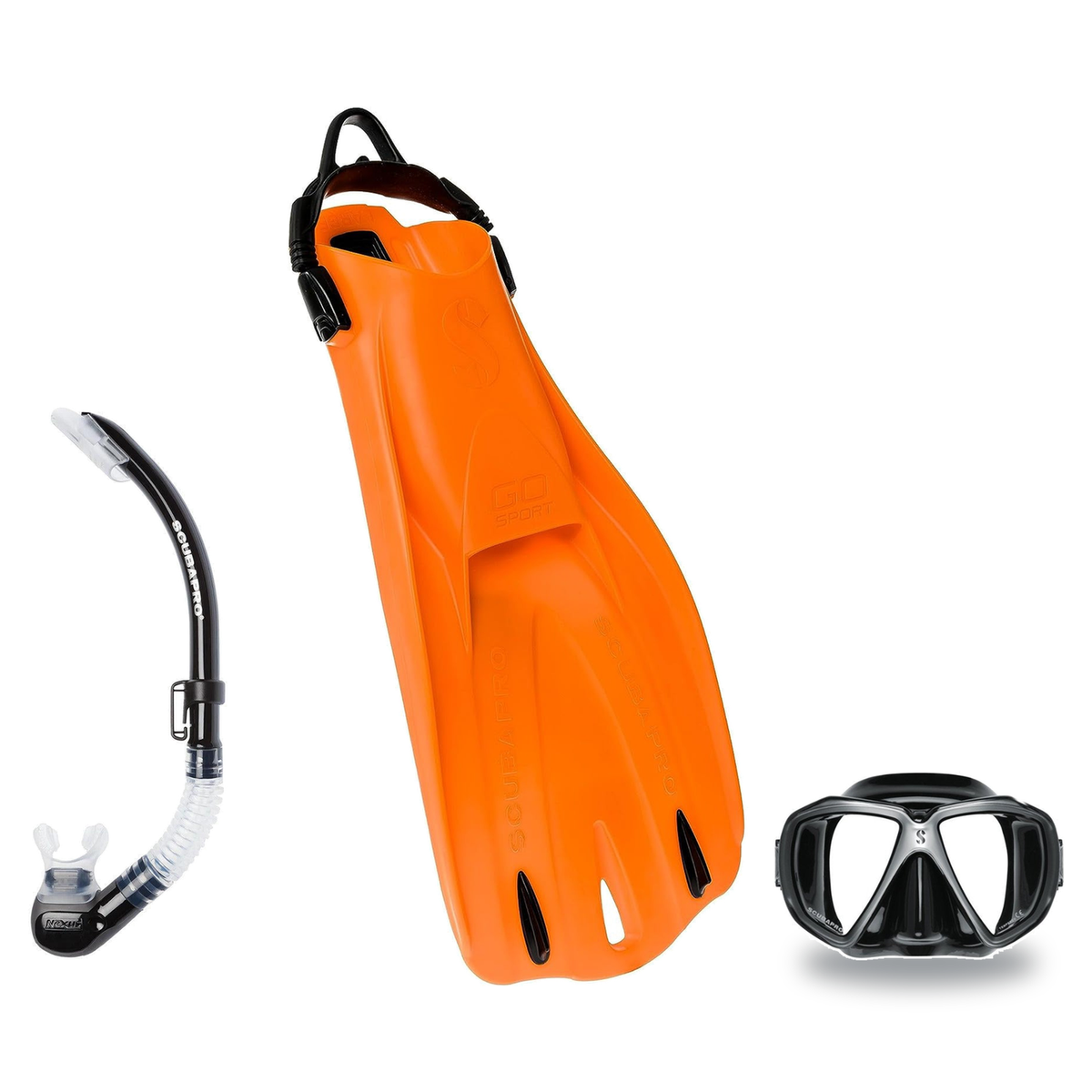 Scubapro Mask Fin Snorkel Package – Zoom, Spectra or Spectra Mini Mask + Nexus Purge Valve Snorkel + GO Sport Open Heel Fins…
