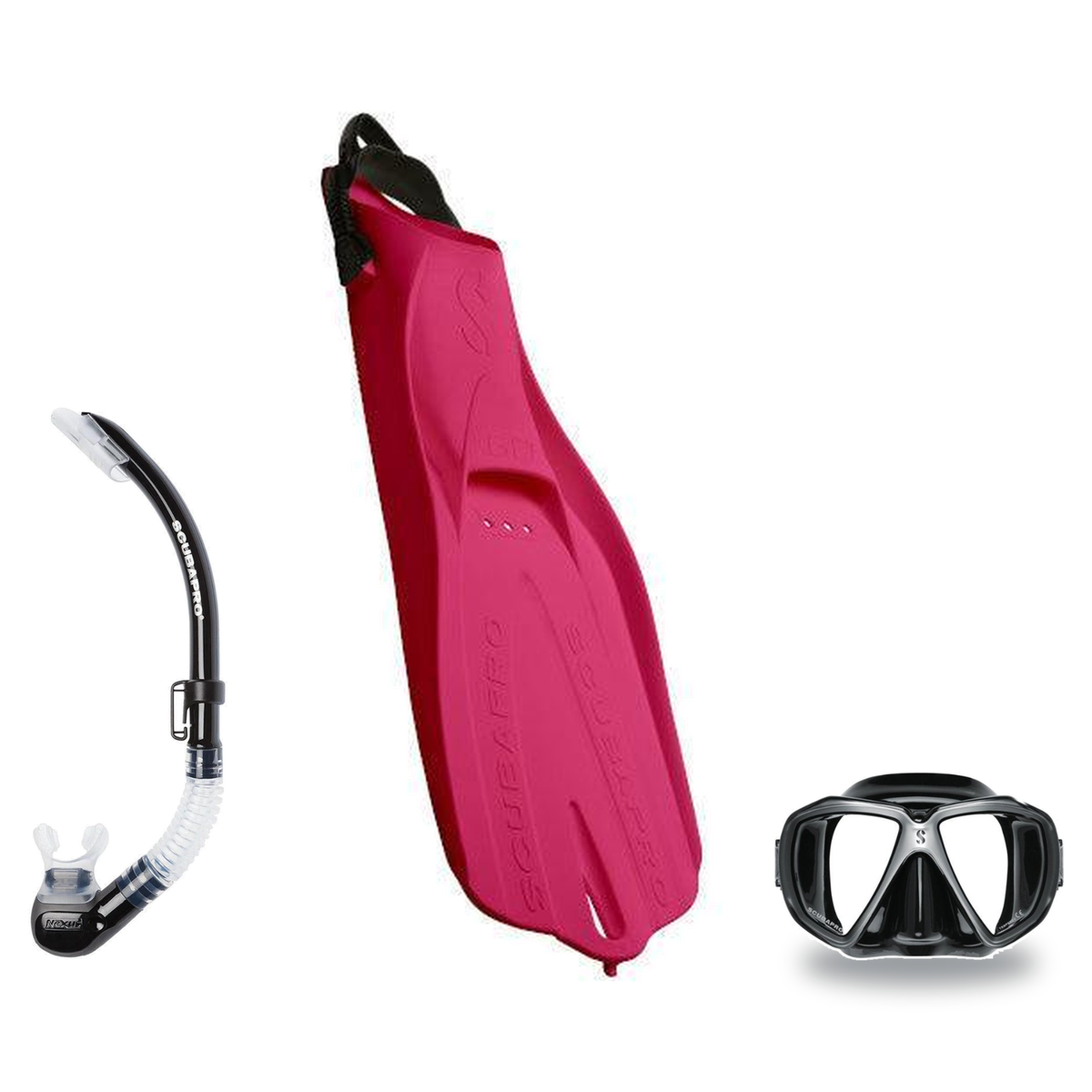 Scubapro Mask Fin Snorkel Package – Zoom, Spectra or Spectra Mini Mask + Nexus Purge Valve Snorkel + GO Sport Open Heel Fins…