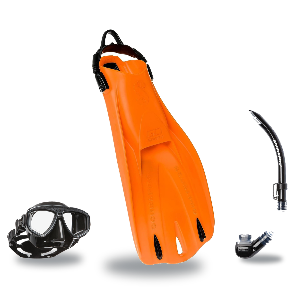 Scubapro Mask Fin Snorkel Package – Zoom, Spectra or Spectra Mini Mask + Nexus Purge Valve Snorkel + GO Sport Open Heel Fins…