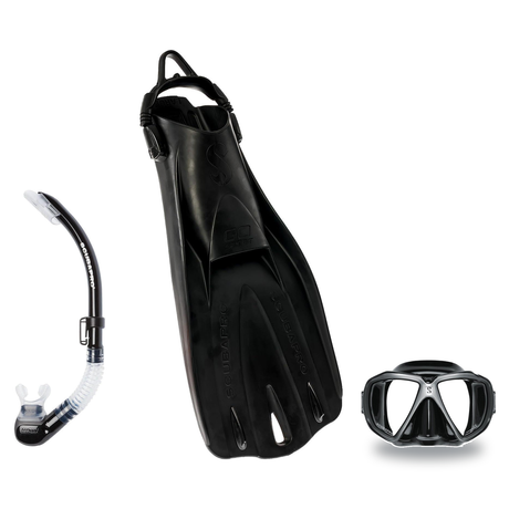 Scubapro Mask Fin Snorkel Package – Zoom, Spectra or Spectra Mini Mask + Nexus Purge Valve Snorkel + GO Sport Gorilla Fins —…