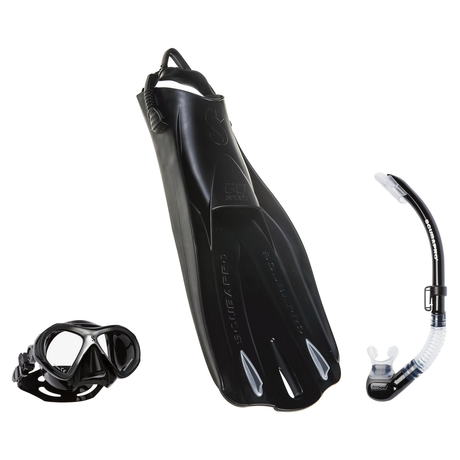 Scubapro Mask Fin Snorkel Package – Zoom, Spectra or Spectra Mini Mask + Nexus Purge Valve Snorkel + GO Sport Gorilla Fins —…