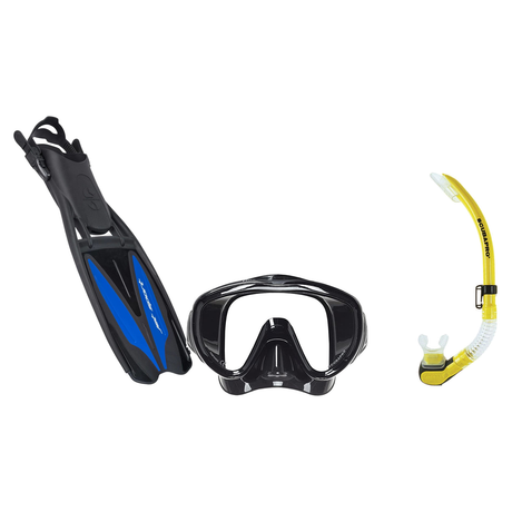 Scubapro Mask Fin Snorkel Package – Gorilla Frameless, Frameless or Flux Single Lens Mask + Nexus Purge Valve Snorkel + GO T…