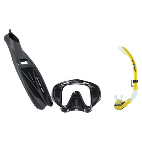 Scubapro Mask Fin Snorkel Package – Gorilla Frameless, Frameless or Flux Single Lens Mask + Nexus Purge Valve Snorkel + GO T…
