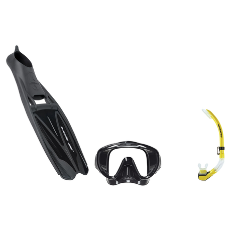 Scubapro Mask Fin Snorkel Package – Gorilla Frameless, Frameless or Flux Single Lens Mask + Nexus Purge Valve Snorkel + GO T…