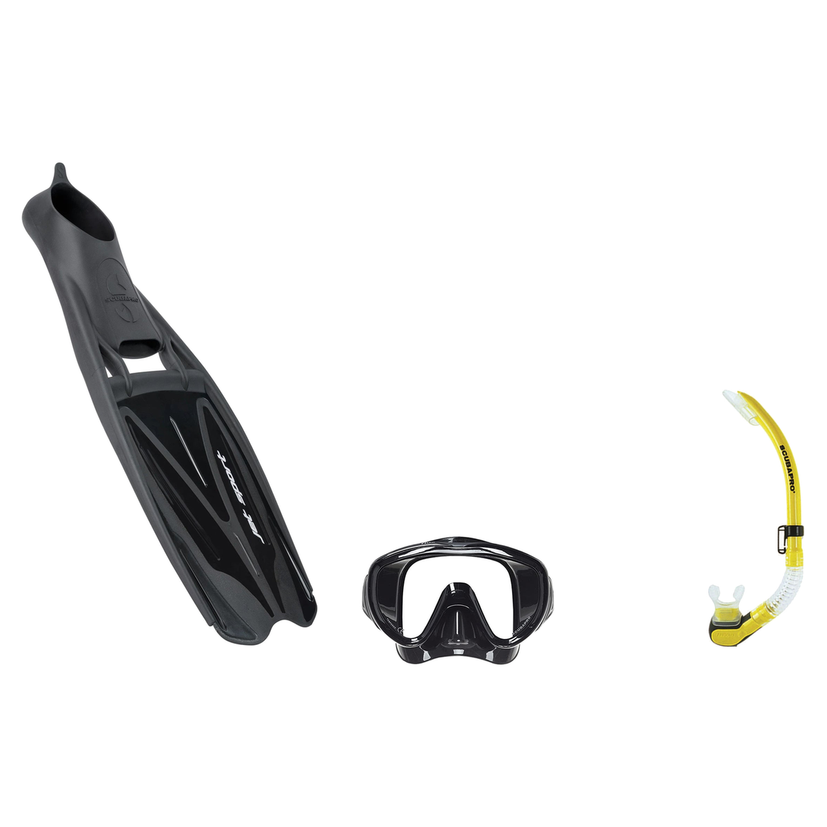 Scubapro Mask Fin Snorkel Package – Gorilla Frameless, Frameless or Flux Single Lens Mask + Nexus Purge Valve Snorkel + GO T…