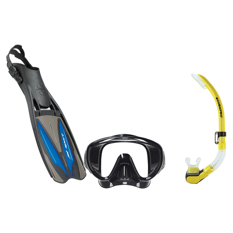 Scubapro Mask Fin Snorkel Package – Gorilla Frameless, Frameless or Flux Single Lens Mask + Nexus Purge Valve Snorkel + GO T…