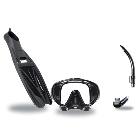 Scubapro Mask Fin Snorkel Package – Gorilla Frameless, Frameless or Flux Single Lens Mask + Nexus Purge Valve Snorkel + GO T…