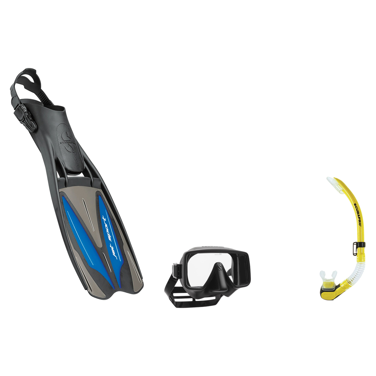 Scubapro Mask Fin Snorkel Package – Gorilla Frameless, Frameless or Flux Single Lens Mask + Nexus Purge Valve Snorkel + GO T…