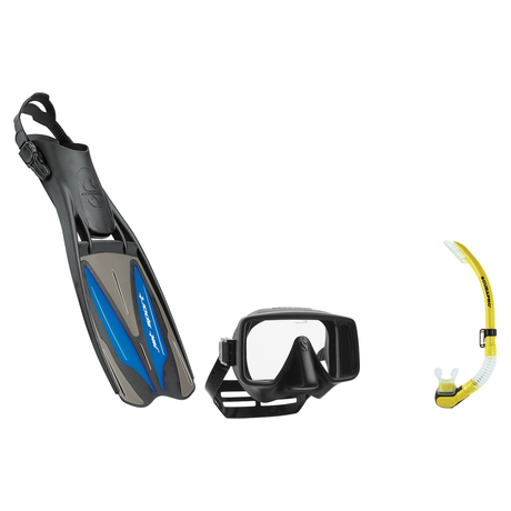 Scubapro Mask Fin Snorkel Package – Gorilla Frameless, Frameless or Flux Single Lens Mask + Nexus Purge Valve Snorkel + GO T…