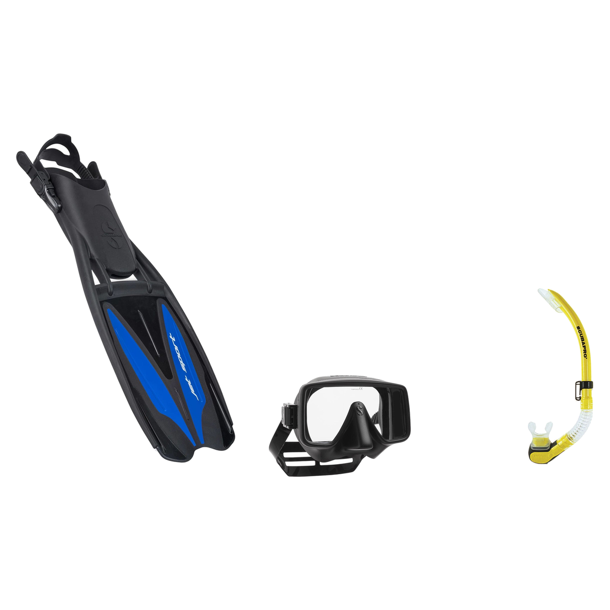 Scubapro Mask Fin Snorkel Package – Gorilla Frameless, Frameless or Flux Single Lens Mask + Nexus Purge Valve Snorkel + GO T…