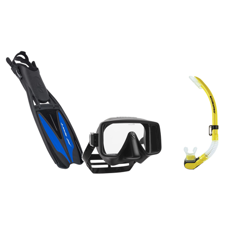 Scubapro Mask Fin Snorkel Package – Gorilla Frameless, Frameless or Flux Single Lens Mask + Nexus Purge Valve Snorkel + GO T…