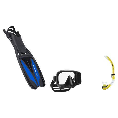 Scubapro Mask Fin Snorkel Package – Gorilla Frameless, Frameless or Flux Single Lens Mask + Nexus Purge Valve Snorkel + GO T…