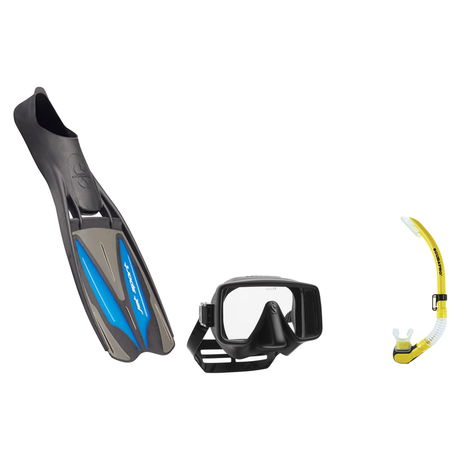 Scubapro Mask Fin Snorkel Package – Gorilla Frameless, Frameless or Flux Single Lens Mask + Nexus Purge Valve Snorkel + GO T…