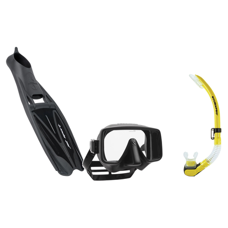Scubapro Mask Fin Snorkel Package – Gorilla Frameless, Frameless or Flux Single Lens Mask + Nexus Purge Valve Snorkel + GO T…