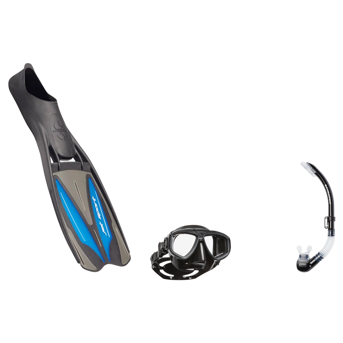 Scubapro Mask Fin Snorkel Package – Zoom, Spectra or Spectra Mini Mask + Nexus Purge Valve Snorkel + Jet Sport Full Foot Fin…
