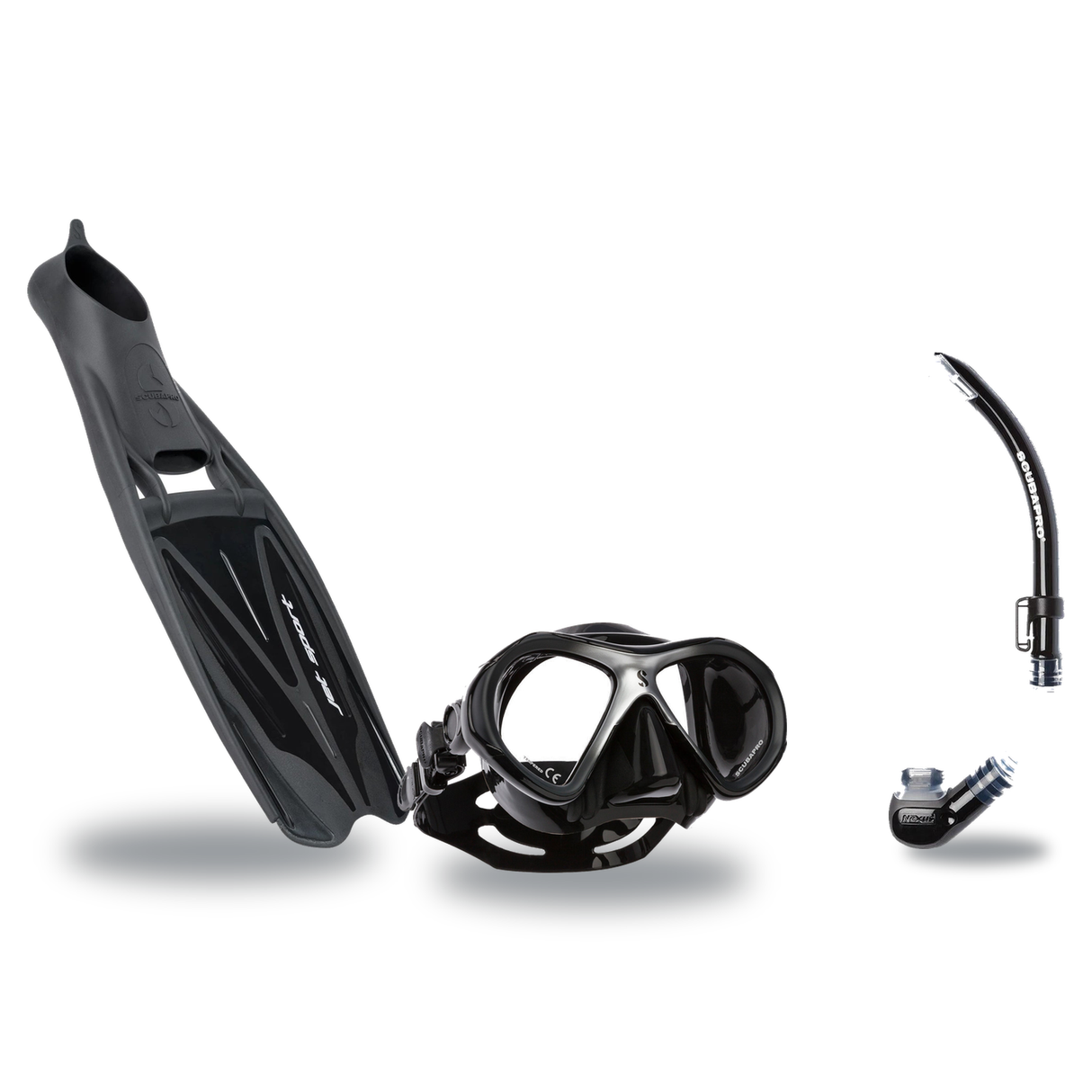 Scubapro Mask Fin Snorkel Package – Zoom, Spectra or Spectra Mini Mask + Nexus Purge Valve Snorkel + Jet Sport Full Foot Fin…
