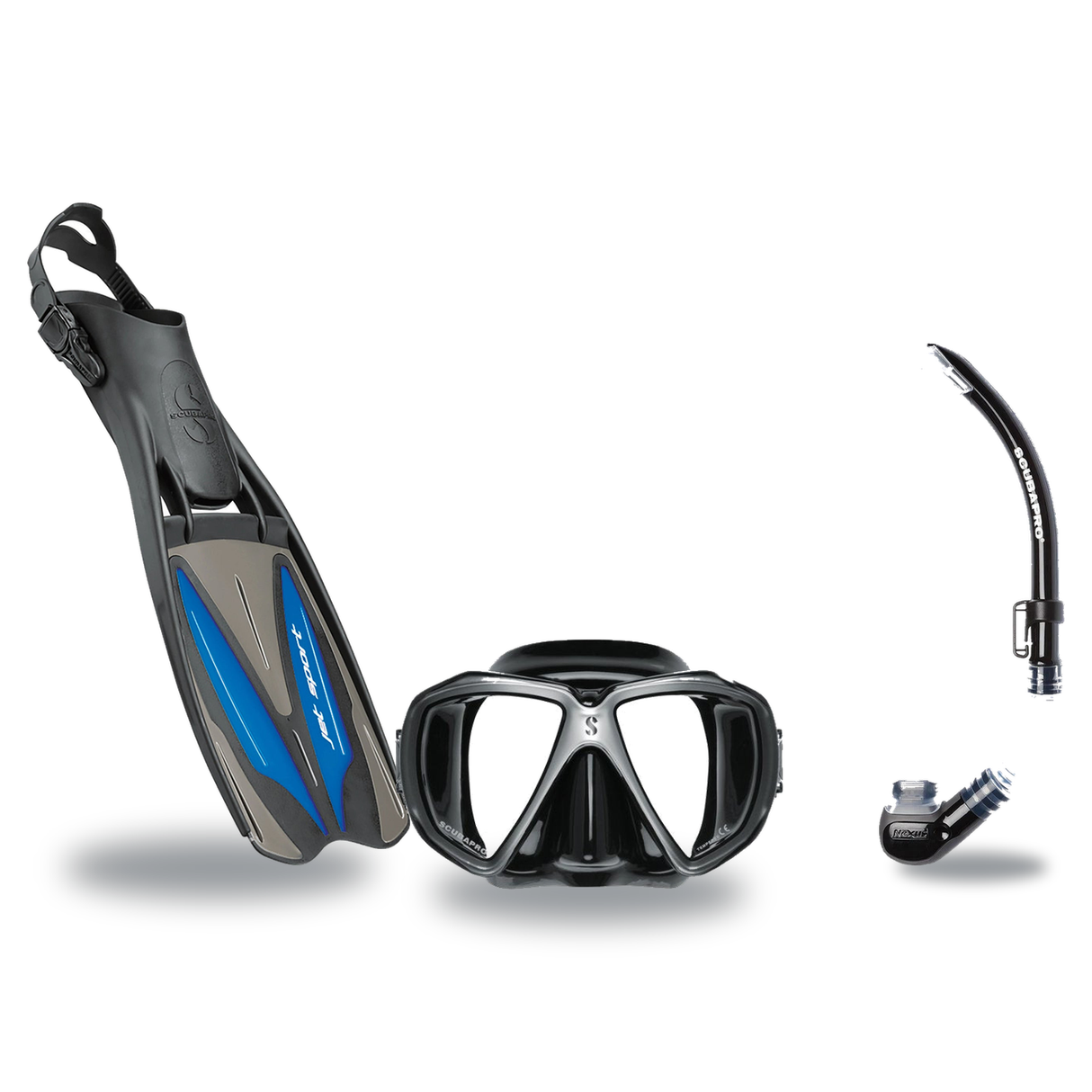 Scubapro Mask Fin Snorkel Package – Zoom, Spectra or Spectra Mini Mask + Nexus Purge Valve Snorkel + Jet Sport Full Foot Fin…
