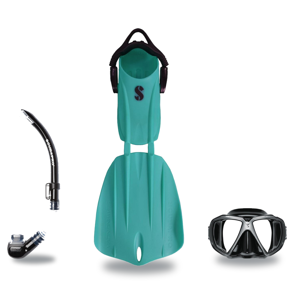 Scubapro Mask Fin Snorkel Package – Zoom, Spectra or Spectra Mini Mask + Nexus Purge Valve Snorkel + Seawing Nova Open Heel…
