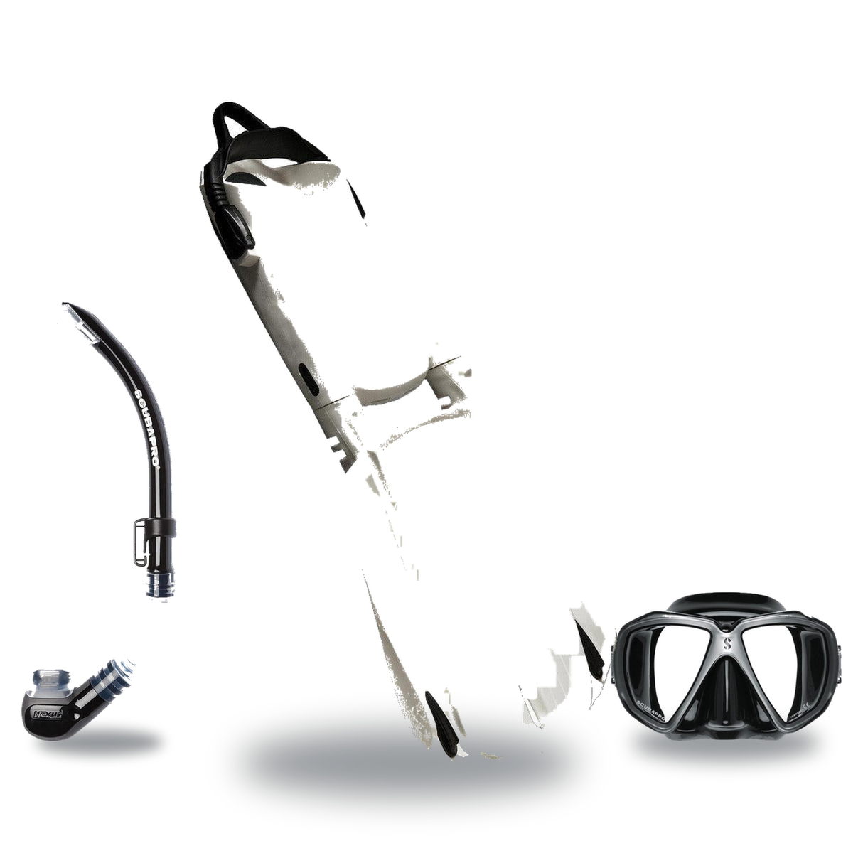 Scubapro Mask Fin Snorkel Package – Zoom, Spectra or Spectra Mini Mask + Nexus Purge Valve Snorkel + Seawing Nova Open Heel…
