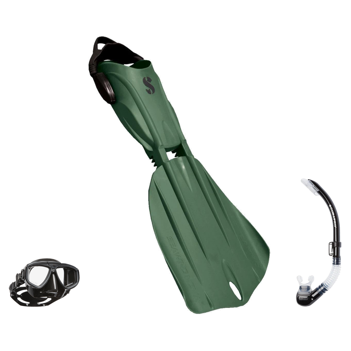 Scubapro Mask Fin Snorkel Package – Zoom, Spectra or Spectra Mini Mask + Nexus Purge Valve Snorkel + Seawing Nova Gorilla Fi…