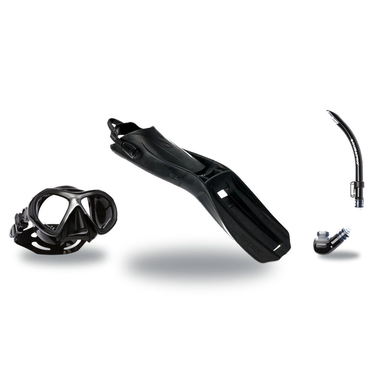Scubapro Mask Fin Snorkel Package – Zoom, Spectra or Spectra Mini Mask + Nexus Purge Valve Snorkel + Seawing Nova Gorilla Fi…