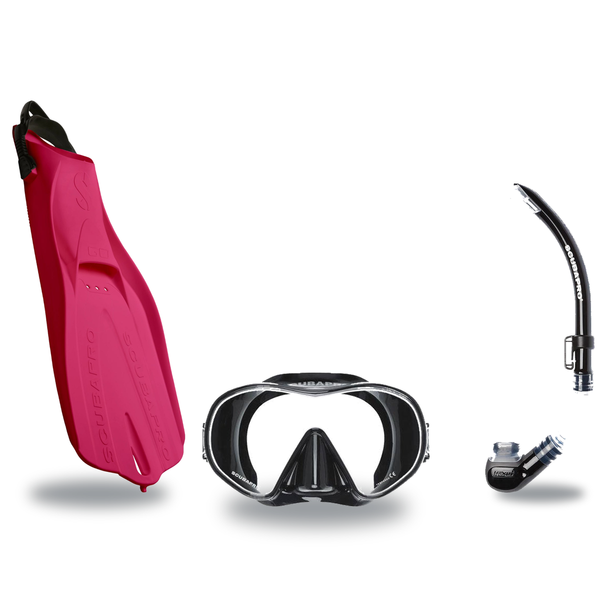 Scubapro Mask Fin Snorkel Package – Solo Frameless, Crystal Vu Plus Purge or Crystal Vu Plus Mask + Nexus Purge Valve Snorke…