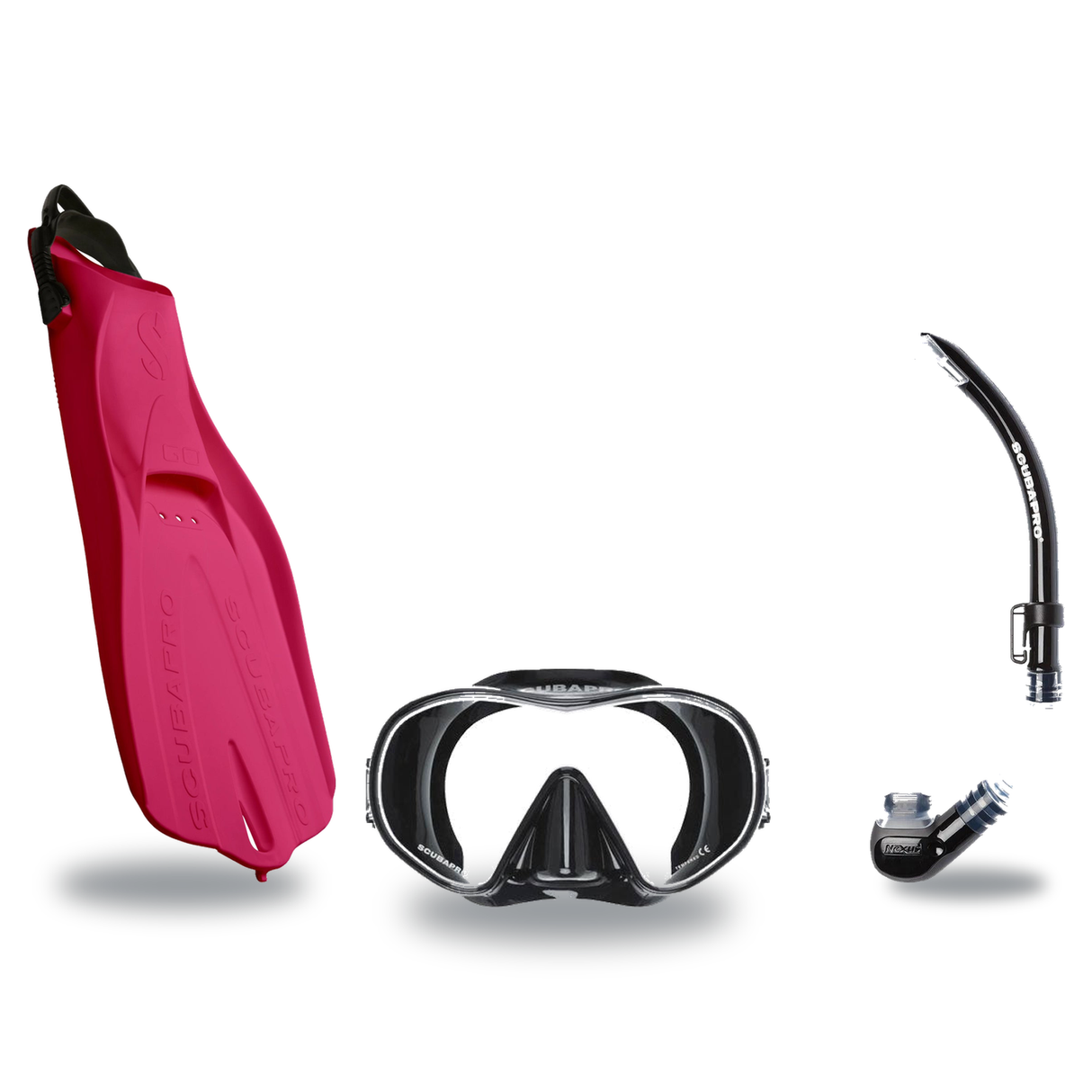 Scubapro Mask Fin Snorkel Package – Solo Frameless, Crystal Vu Plus Purge or Crystal Vu Plus Mask + Nexus Purge Valve Snorke…