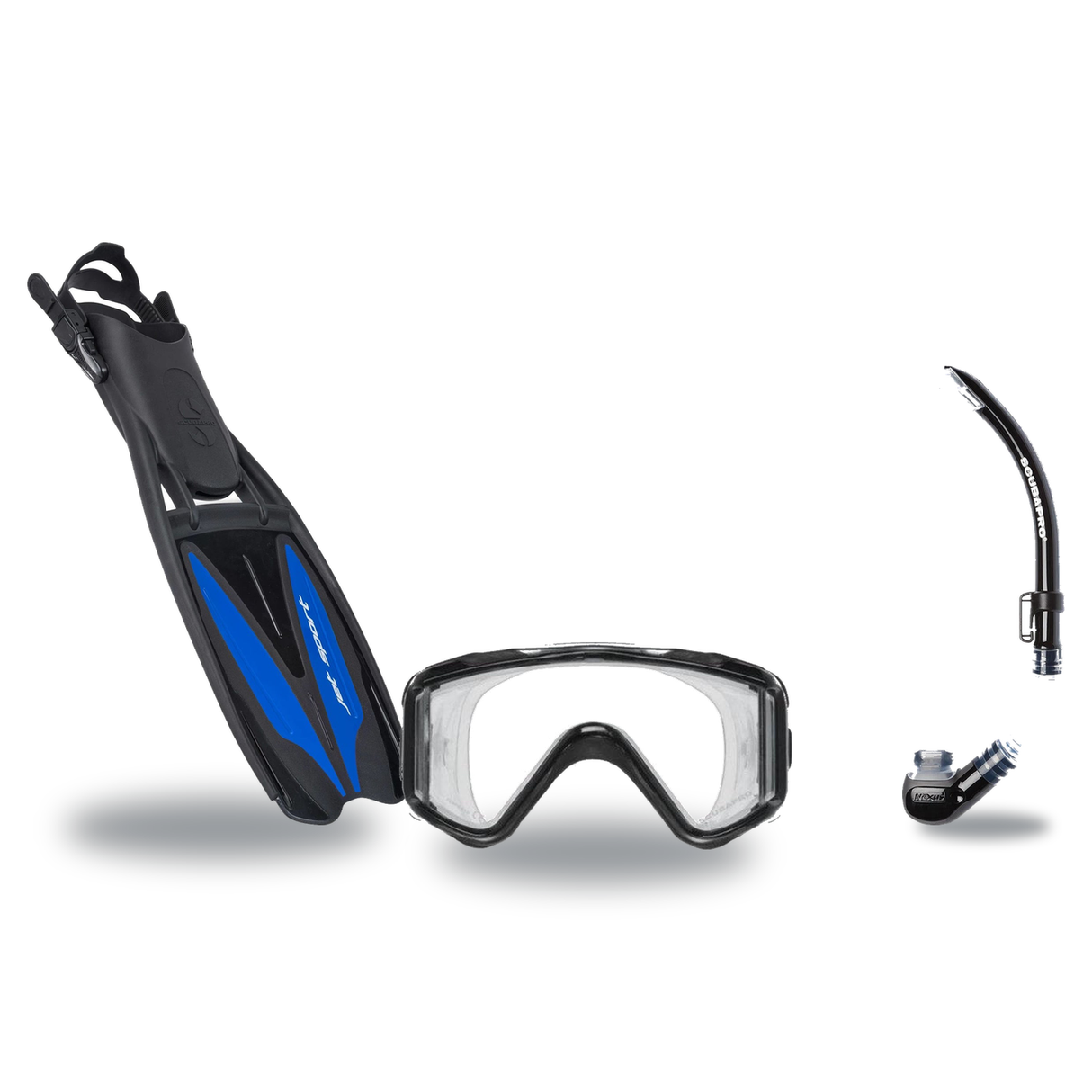 Scubapro Mask Fin Snorkel Package – Solo Frameless, Crystal Vu Plus Purge or Crystal Vu Plus Mask + Nexus Purge Valve Snorke…