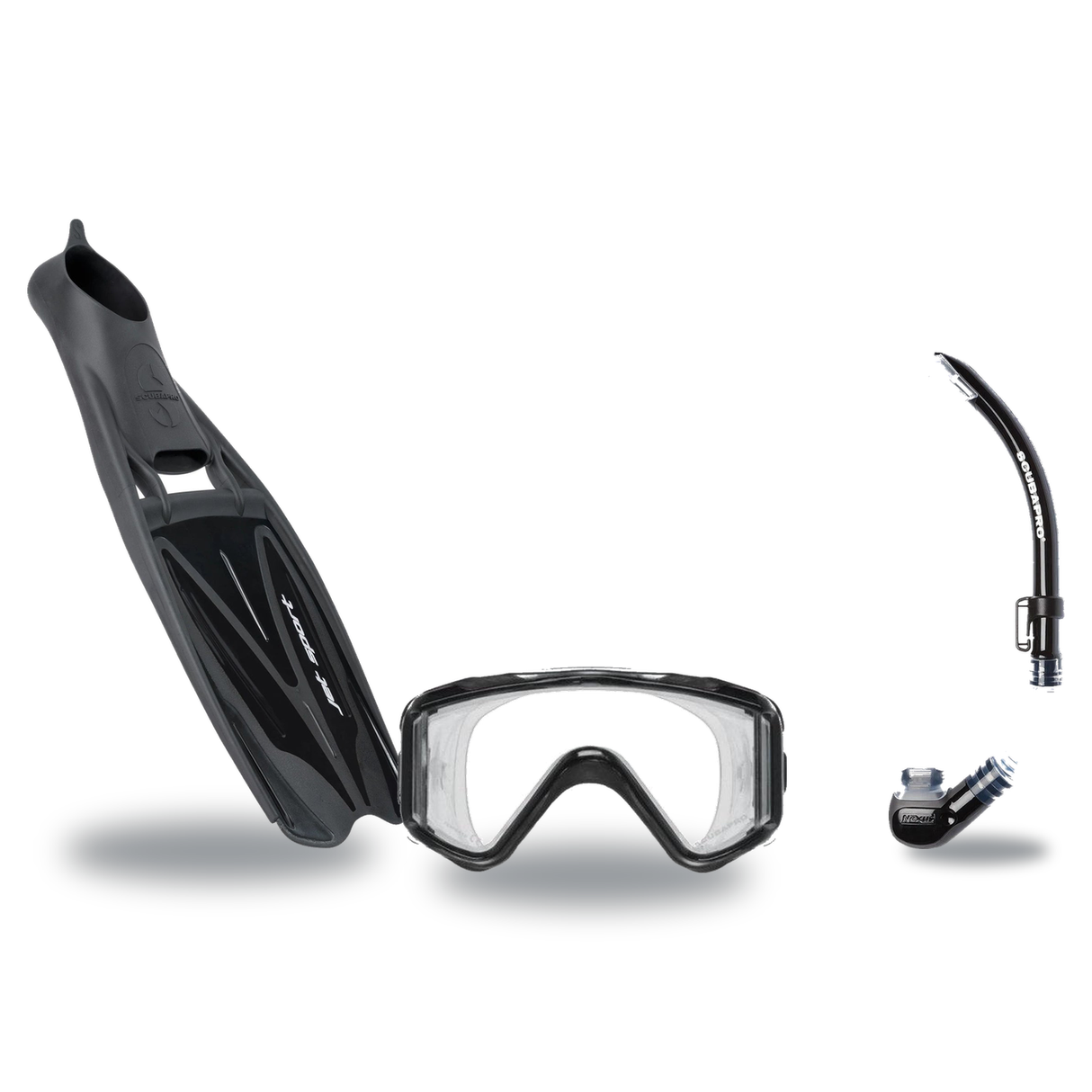 Scubapro Mask Fin Snorkel Package – Solo Frameless, Crystal Vu Plus Purge or Crystal Vu Plus Mask + Nexus Purge Valve Snorke…